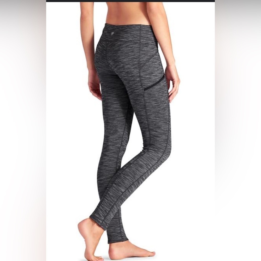 Athleta  cozy drifter Charcoal Striped Leggings size S